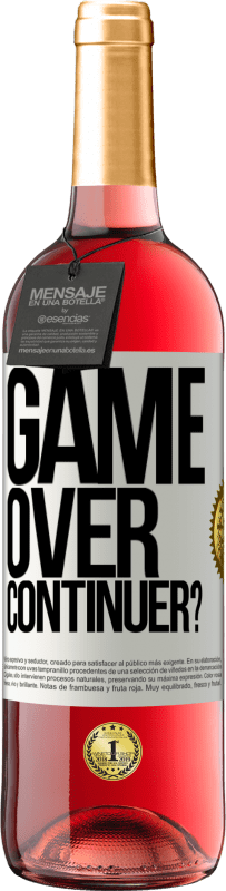 29,95 € Envoi gratuit | Vin rosé Édition ROSÉ GAME OVER. Continuer? Étiquette Blanche. Étiquette personnalisable Vin jeune Récolte 2025 Tempranillo