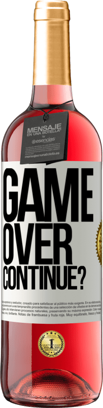 29,95 € Envío gratis | Vino Rosado Edición ROSÉ GAME OVER. Continue? Etiqueta Blanca. Etiqueta personalizable Vino joven Cosecha 2023 Tempranillo