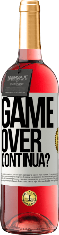 29,95 € Spedizione Gratuita | Vino rosato Edizione ROSÉ GAME OVER. Continua? Etichetta Bianca. Etichetta personalizzabile Vino giovane Raccogliere 2024 Tempranillo