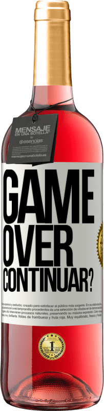 29,95 € Envio grátis | Vinho rosé Edição ROSÉ GAME OVER. Continuar? Etiqueta Branca. Etiqueta personalizável Vinho jovem Colheita 2023 Tempranillo