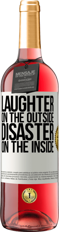 29,95 € Free Shipping | Rosé Wine ROSÉ Edition Laughter on the outside, disaster on the inside White Label. Customizable label Young wine Harvest 2024 Tempranillo