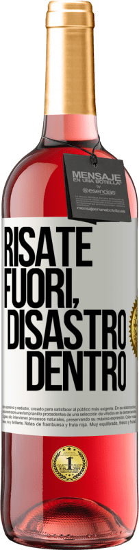 29,95 € Spedizione Gratuita | Vino rosato Edizione ROSÉ Risate fuori, disastro dentro Etichetta Bianca. Etichetta personalizzabile Vino giovane Raccogliere 2023 Tempranillo