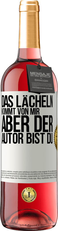 29,95 € Kostenloser Versand | Roséwein ROSÉ Ausgabe Das Lächeln kommt von mir, aber der Autor bist du Weißes Etikett. Anpassbares Etikett Junger Wein Ernte 2023 Tempranillo