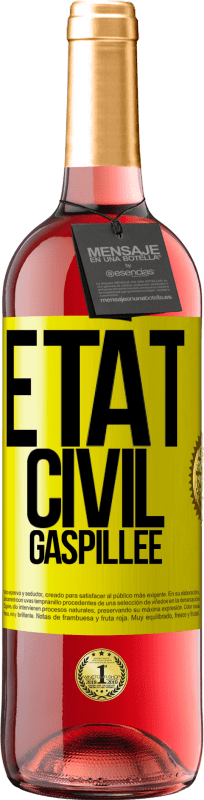 29,95 € Envoi gratuit | Vin rosé Édition ROSÉ État civil: gaspillée Étiquette Jaune. Étiquette personnalisable Vin jeune Récolte 2024 Tempranillo