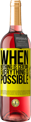 29,95 € Free Shipping | Rosé Wine ROSÉ Edition When nothing is certain, everything is possible Yellow Label. Customizable label Young wine Harvest 2025 Tempranillo