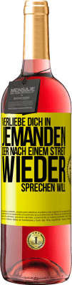 29,95 € Kostenloser Versand | Roséwein ROSÉ Ausgabe Verliebe dich in jemanden, der nach einem Streit wieder sprechen will Gelbes Etikett. Anpassbares Etikett Junger Wein Ernte 2024 Tempranillo