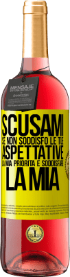 29,95 € Spedizione Gratuita | Vino rosato Edizione ROSÉ Scusami se non soddisfo le tue aspettative. La mia priorità è soddisfare la mia Etichetta Gialla. Etichetta personalizzabile Vino giovane Raccogliere 2024 Tempranillo