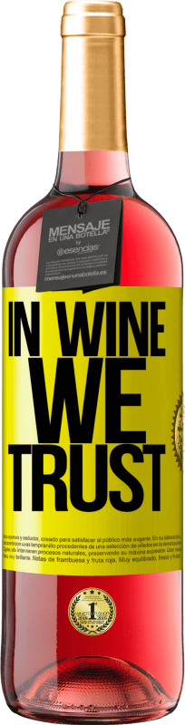 29,95 € 送料無料 | ロゼワイン ROSÉエディション in wine we trust 黄色のラベル. カスタマイズ可能なラベル 若いワイン 収穫 2023 Tempranillo