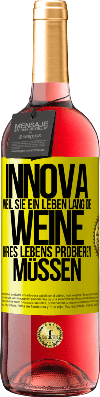 29,95 € Kostenloser Versand | Roséwein ROSÉ Ausgabe Innova, weil Sie ein Leben lang die Weine Ihres Lebens probieren müssen Gelbes Etikett. Anpassbares Etikett Junger Wein Ernte 2024 Tempranillo