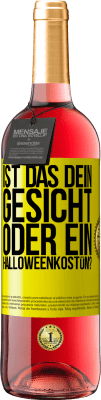 29,95 € Kostenloser Versand | Roséwein ROSÉ Ausgabe Ist das dein Gesicht oder ein Halloweenkostüm? Gelbes Etikett. Anpassbares Etikett Junger Wein Ernte 2024 Tempranillo