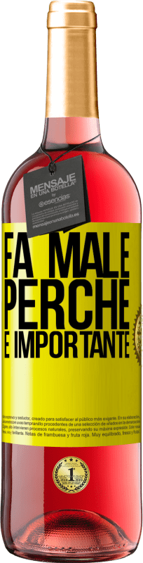 29,95 € Spedizione Gratuita | Vino rosato Edizione ROSÉ Fa male perché è importante Etichetta Gialla. Etichetta personalizzabile Vino giovane Raccogliere 2025 Tempranillo