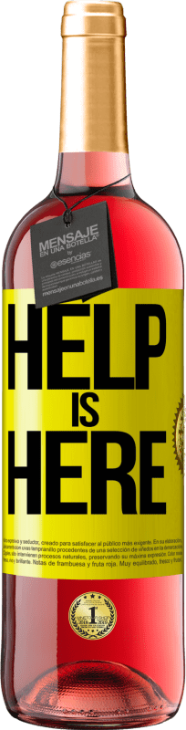 29,95 € 免费送货 | 桃红葡萄酒 ROSÉ版 Help is Here 黄色标签. 可自定义的标签 青年酒 收成 2023 Tempranillo