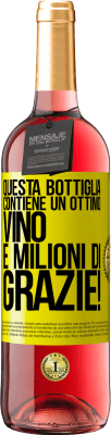 29,95 € Spedizione Gratuita | Vino rosato Edizione ROSÉ Questa bottiglia contiene un ottimo vino e milioni di GRAZIE! Etichetta Gialla. Etichetta personalizzabile Vino giovane Raccogliere 2023 Tempranillo