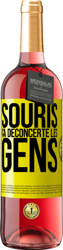 29,95 € Envoi gratuit | Vin rosé Édition ROSÉ Souris, ça déconcerte les gens Étiquette Jaune. Étiquette personnalisable Vin jeune Récolte 2024 Tempranillo