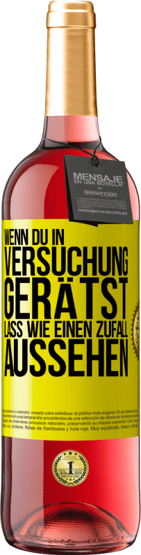 29,95 € Kostenloser Versand | Roséwein ROSÉ Ausgabe Wenn du in Versuchung gerätst, lass wie einen Zufall aussehen Gelbes Etikett. Anpassbares Etikett Junger Wein Ernte 2025 Tempranillo