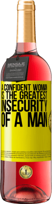 29,95 € Free Shipping | Rosé Wine ROSÉ Edition A confident woman is the greatest insecurity of a man Yellow Label. Customizable label Young wine Harvest 2024 Tempranillo