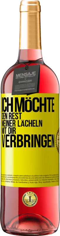 29,95 € Kostenloser Versand | Roséwein ROSÉ Ausgabe Ich möchte den Rest meiner Lächeln mit dir verbringen Gelbes Etikett. Anpassbares Etikett Junger Wein Ernte 2024 Tempranillo