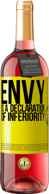 29,95 € Free Shipping | Rosé Wine ROSÉ Edition Envy is a declaration of inferiority Yellow Label. Customizable label Young wine Harvest 2023 Tempranillo