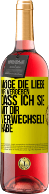 29,95 € Kostenloser Versand | Roséwein ROSÉ Ausgabe Möge die Liebe mir vergeben, dass ich sie mit dir verwechselt habe Gelbes Etikett. Anpassbares Etikett Junger Wein Ernte 2024 Tempranillo