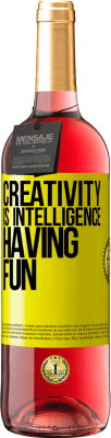 29,95 € Free Shipping | Rosé Wine ROSÉ Edition Creativity is intelligence having fun Yellow Label. Customizable label Young wine Harvest 2023 Tempranillo