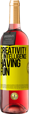 29,95 € Free Shipping | Rosé Wine ROSÉ Edition Creativity is intelligence having fun Yellow Label. Customizable label Young wine Harvest 2024 Tempranillo