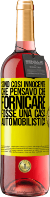 29,95 € Spedizione Gratuita | Vino rosato Edizione ROSÉ Sono così innocente che pensavo che fornicare fosse una casa automobilistica Etichetta Gialla. Etichetta personalizzabile Vino giovane Raccogliere 2024 Tempranillo