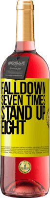 29,95 € Spedizione Gratuita | Vino rosato Edizione ROSÉ Falldown seven times. Stand up eight Etichetta Gialla. Etichetta personalizzabile Vino giovane Raccogliere 2025 Tempranillo