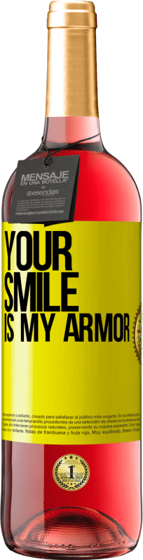 29,95 € Free Shipping | Rosé Wine ROSÉ Edition Your smile is my armor Yellow Label. Customizable label Young wine Harvest 2023 Tempranillo