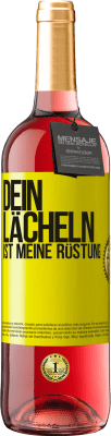 29,95 € Kostenloser Versand | Roséwein ROSÉ Ausgabe Dein Lächeln ist meine Rüstung Gelbes Etikett. Anpassbares Etikett Junger Wein Ernte 2024 Tempranillo