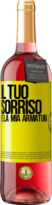 29,95 € Spedizione Gratuita | Vino rosato Edizione ROSÉ Il tuo sorriso è la mia armatura Etichetta Gialla. Etichetta personalizzabile Vino giovane Raccogliere 2023 Tempranillo