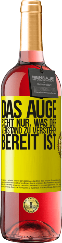 29,95 € Kostenloser Versand | Roséwein ROSÉ Ausgabe Das Auge sieht nur, was der Verstand zu verstehen bereit ist Gelbes Etikett. Anpassbares Etikett Junger Wein Ernte 2024 Tempranillo