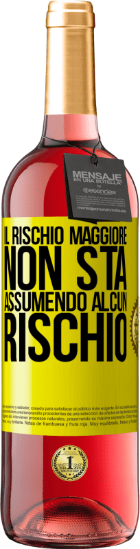29,95 € Spedizione Gratuita | Vino rosato Edizione ROSÉ Il rischio maggiore non sta assumendo alcun rischio Etichetta Gialla. Etichetta personalizzabile Vino giovane Raccogliere 2025 Tempranillo