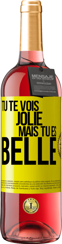 29,95 € Envoi gratuit | Vin rosé Édition ROSÉ Tu te vois jolie, mais tu es belle Étiquette Jaune. Étiquette personnalisable Vin jeune Récolte 2024 Tempranillo