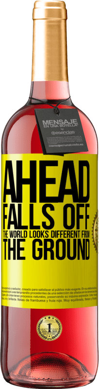 29,95 € 送料無料 | ロゼワイン ROSÉエディション どうぞフォールズ。世界は地面とは違って見える 黄色のラベル. カスタマイズ可能なラベル 若いワイン 収穫 2025 Tempranillo
