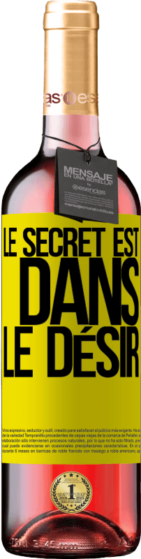 29,95 € Envoi gratuit | Vin rosé Édition ROSÉ Le secret est dans le désir Étiquette Jaune. Étiquette personnalisable Vin jeune Récolte 2025 Tempranillo