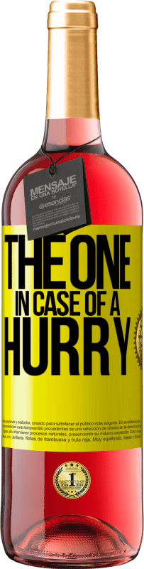 29,95 € 送料無料 | ロゼワイン ROSÉエディション The one in case of a hurry 黄色のラベル. カスタマイズ可能なラベル 若いワイン 収穫 2024 Tempranillo