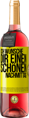 29,95 € Kostenloser Versand | Roséwein ROSÉ Ausgabe Ich wünsche dir einen schönen Nachmittag Gelbes Etikett. Anpassbares Etikett Junger Wein Ernte 2024 Tempranillo