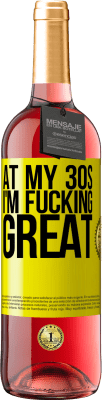 29,95 € 免费送货 | 桃红葡萄酒 ROSÉ版 在我30多岁的时候，我他妈的很棒 黄色标签. 可自定义的标签 青年酒 收成 2025 Tempranillo