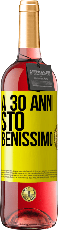 29,95 € Spedizione Gratuita | Vino rosato Edizione ROSÉ A 30 anni, sto benissimo Etichetta Gialla. Etichetta personalizzabile Vino giovane Raccogliere 2025 Tempranillo