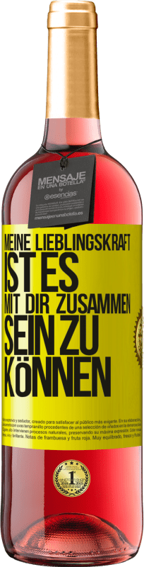 29,95 € Kostenloser Versand | Roséwein ROSÉ Ausgabe Meine Lieblingskraft ist es, mit dir zusammen sein zu können Gelbes Etikett. Anpassbares Etikett Junger Wein Ernte 2024 Tempranillo