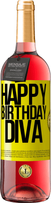 29,95 € Free Shipping | Rosé Wine ROSÉ Edition Happy birthday Diva Yellow Label. Customizable label Young wine Harvest 2023 Tempranillo