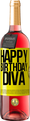 29,95 € Free Shipping | Rosé Wine ROSÉ Edition Happy birthday Diva Yellow Label. Customizable label Young wine Harvest 2024 Tempranillo
