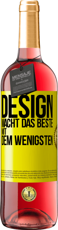 29,95 € Kostenloser Versand | Roséwein ROSÉ Ausgabe Design macht das Beste mit dem Wenigsten Gelbes Etikett. Anpassbares Etikett Junger Wein Ernte 2023 Tempranillo