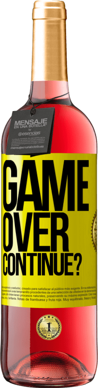 29,95 € Free Shipping | Rosé Wine ROSÉ Edition GAME OVER. Continue? Yellow Label. Customizable label Young wine Harvest 2023 Tempranillo