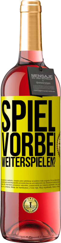 29,95 € Kostenloser Versand | Roséwein ROSÉ Ausgabe SPIEL VORBEI. Weiterspielen? Gelbes Etikett. Anpassbares Etikett Junger Wein Ernte 2025 Tempranillo