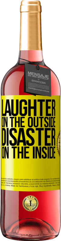 29,95 € Free Shipping | Rosé Wine ROSÉ Edition Laughter on the outside, disaster on the inside Yellow Label. Customizable label Young wine Harvest 2023 Tempranillo