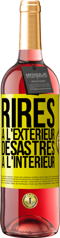 29,95 € Envoi gratuit | Vin rosé Édition ROSÉ Rires à l'extérieur, désastres à l'intérieur Étiquette Jaune. Étiquette personnalisable Vin jeune Récolte 2023 Tempranillo