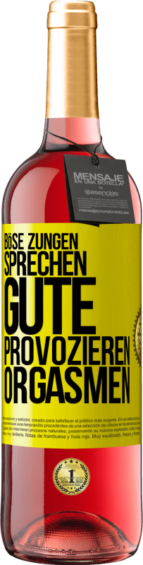 29,95 € Kostenloser Versand | Roséwein ROSÉ Ausgabe Böse Zungen sprechen, gute provozieren Orgasmen Gelbes Etikett. Anpassbares Etikett Junger Wein Ernte 2023 Tempranillo