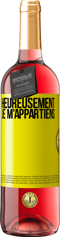 29,95 € Envoi gratuit | Vin rosé Édition ROSÉ Heureusement, je m'appartiens Étiquette Jaune. Étiquette personnalisable Vin jeune Récolte 2023 Tempranillo