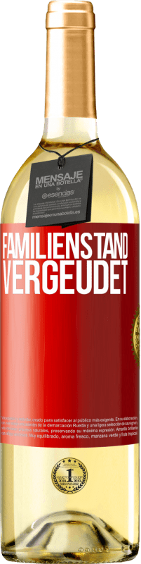 29,95 € Kostenloser Versand | Weißwein WHITE Ausgabe Familienstand: vergeudet Rote Markierung. Anpassbares Etikett Junger Wein Ernte 2024 Verdejo